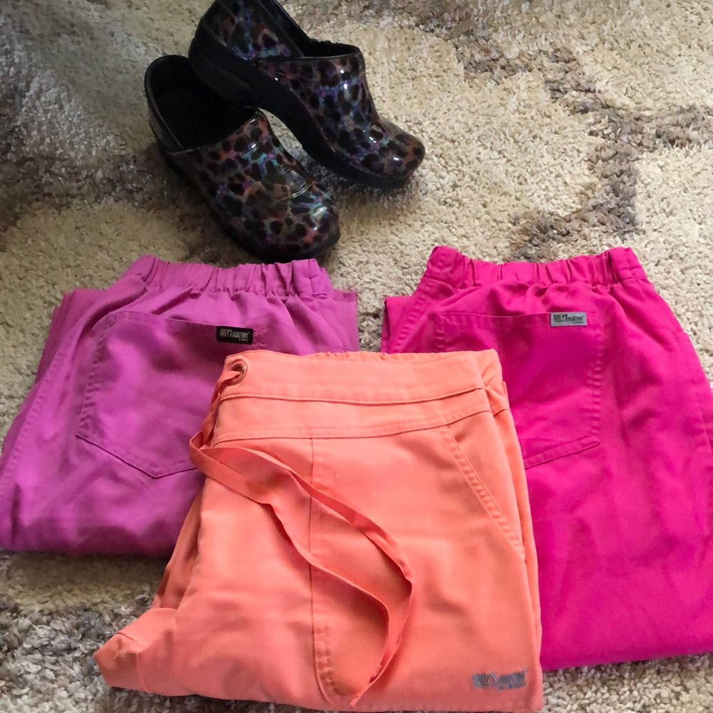 Three pairs of Grey’s Anatomy scrub pants
